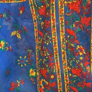 Italian Scarf blue yellow and red